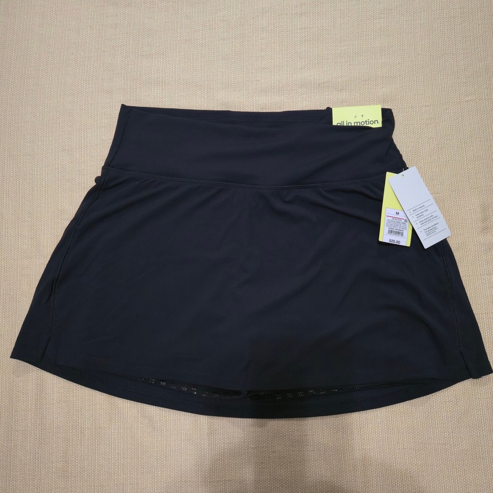 All in Motion Womens Mid Rise Knit Skort Black Active Athletic Skirt Size M NEW